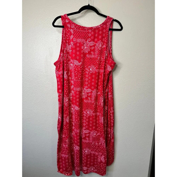 Sweet Treasure Women's Red Sleeveless Dress, sleeveless dress, red dress, midi - Picture 2 of 5